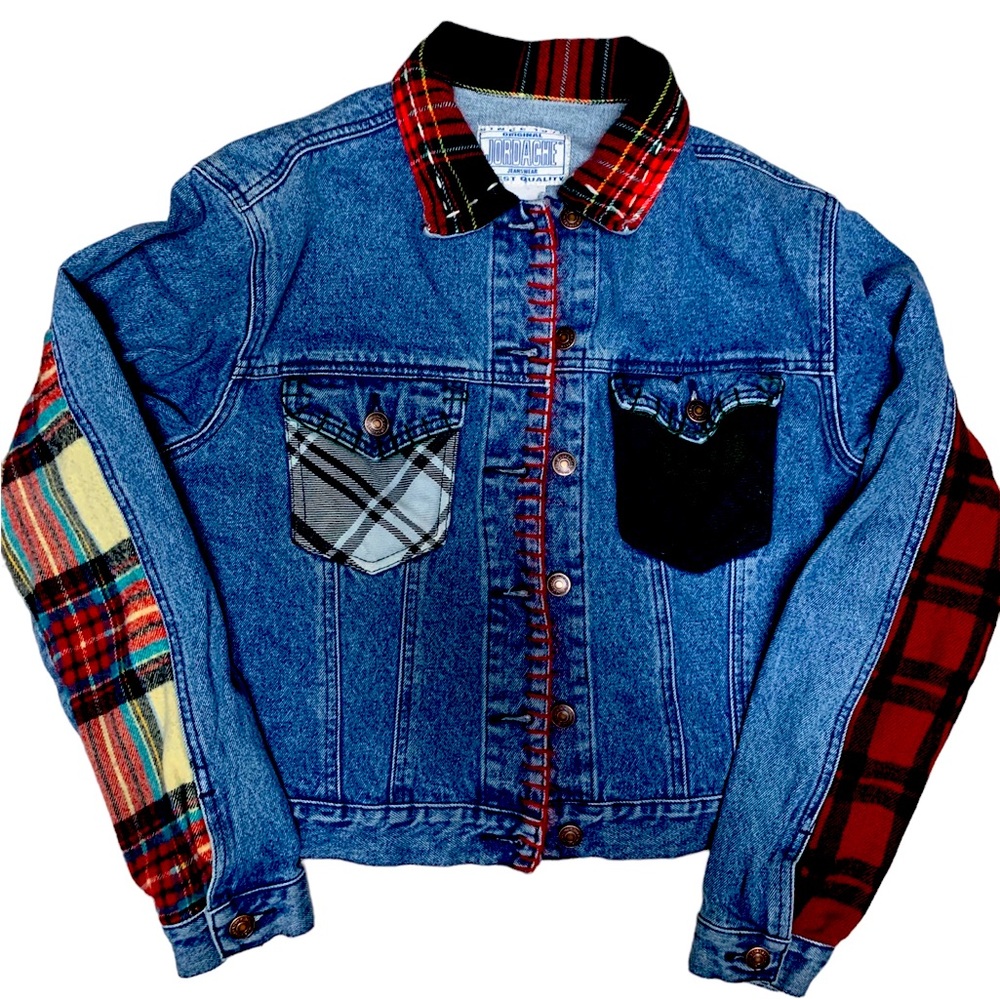 Jordache 90’s vintage
Wool patchwork jean jacket
Excellent condit…